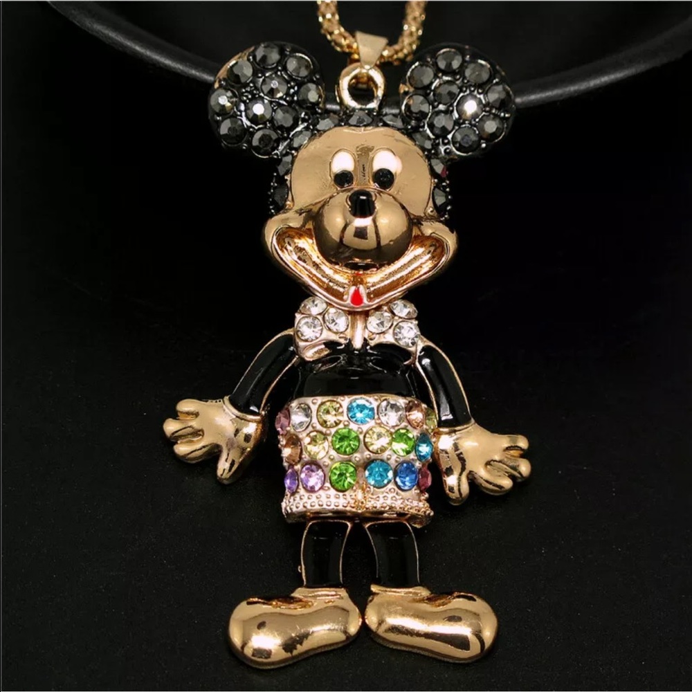 New Betsey Johnson Mickey Mouse Crystal Pendant - Picture 5 of 7